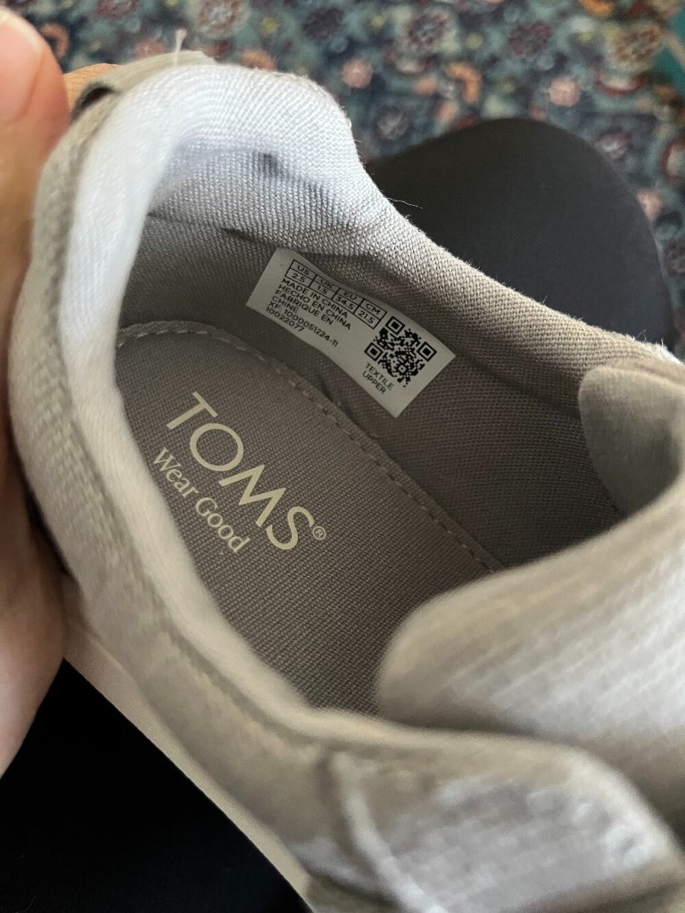 TOM'S Cruz Double Strap Drizzle Grey Heritage Canvas Kids Sneaker